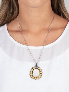 Paparazzi Jewelry Accessories - Sahara Sea - Yellow Necklace - Vintage